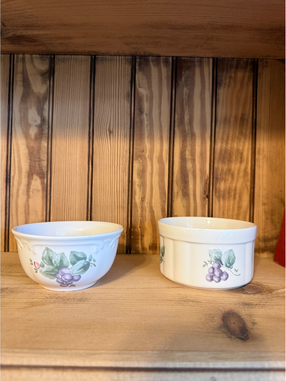 Pfaltzgraff Grapevine Stoneware Bowl & Ramekin Set Purple Grapes USA